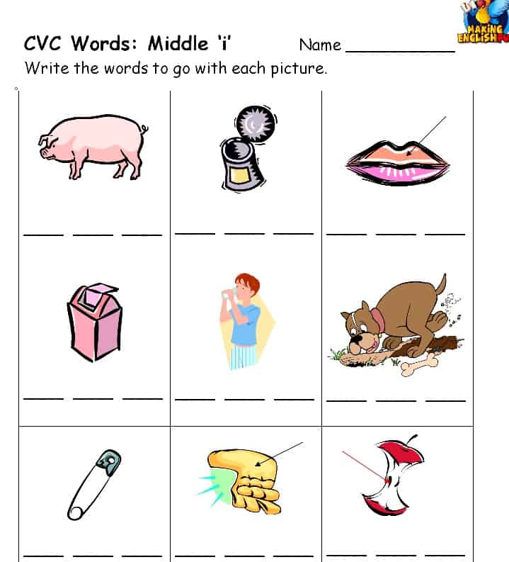 CVC worksheets – Short VowelsMaking English Fun