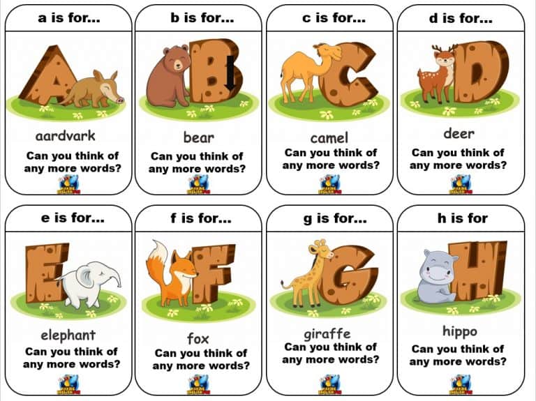 Free Animal Alphabet Flashcards