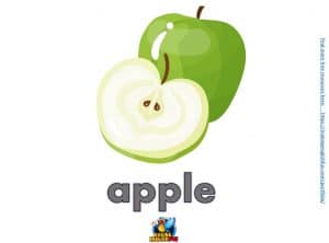 FREE food Flashcards for ESL kindergarten apple