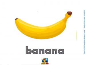 FREE food Flashcards for ESL kindergarten banana