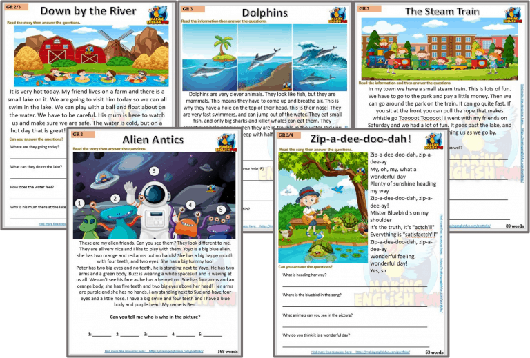 Reading and Writing Comprehension Cards – Grade 3 set 2