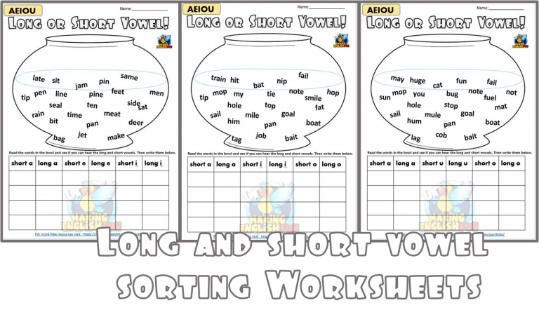 Sort the Vowels – Long and short Worksheets