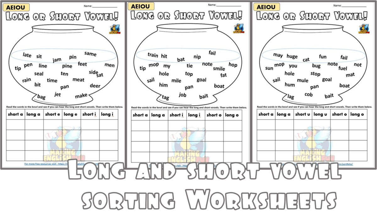 Short Vowel Worksheets