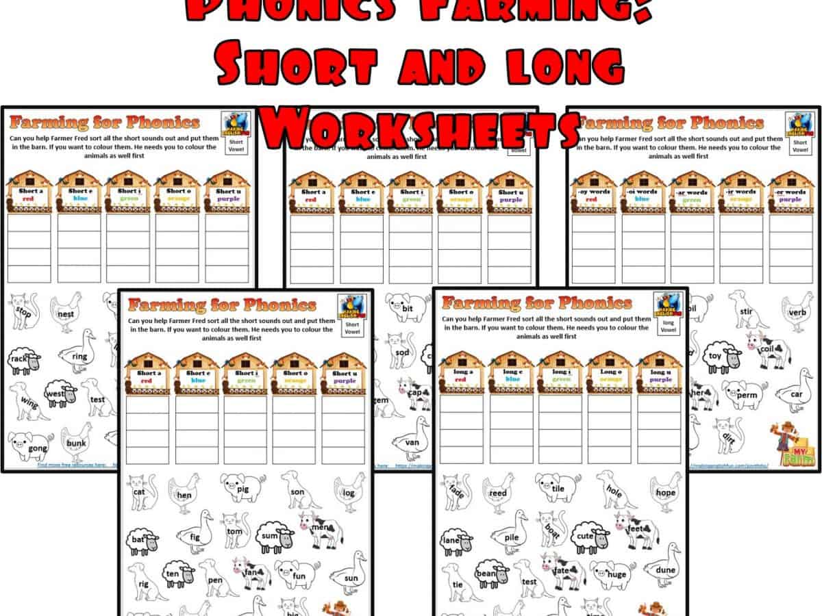 Farming for Vowels Phonics worksheet