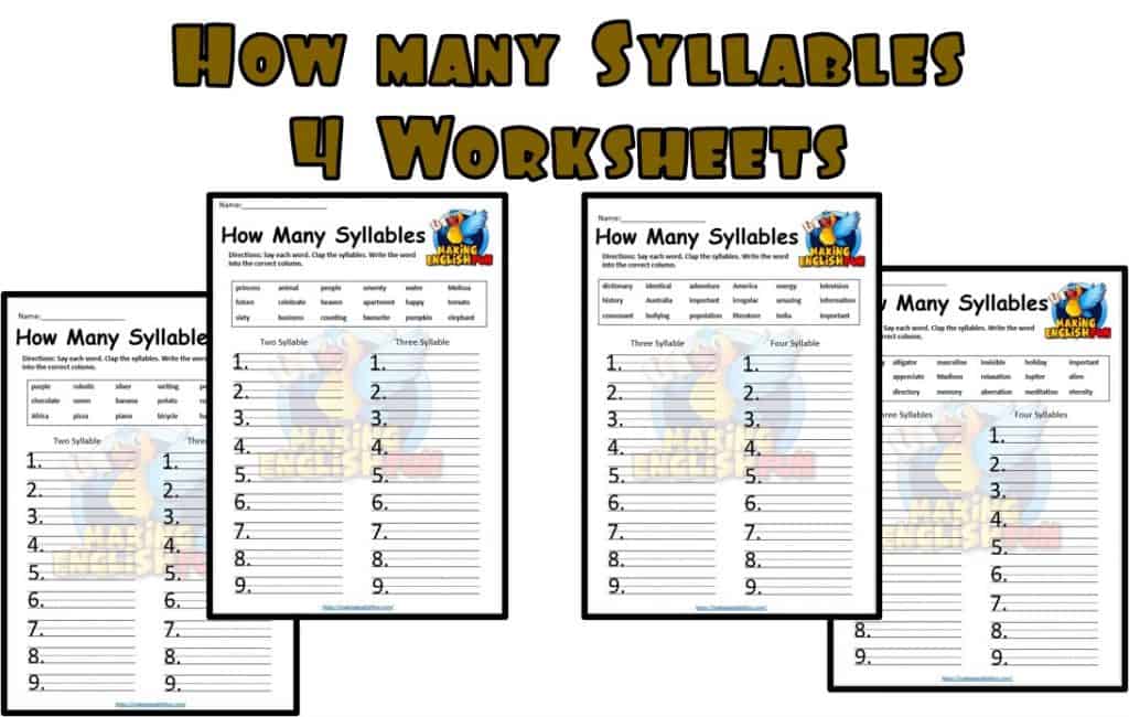 Syllables Worksheets