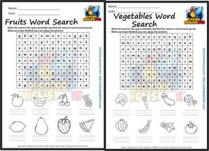 Fruit and vegetable word search