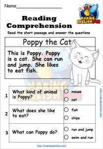 FREE Kindergarten reading comprehension worksheets