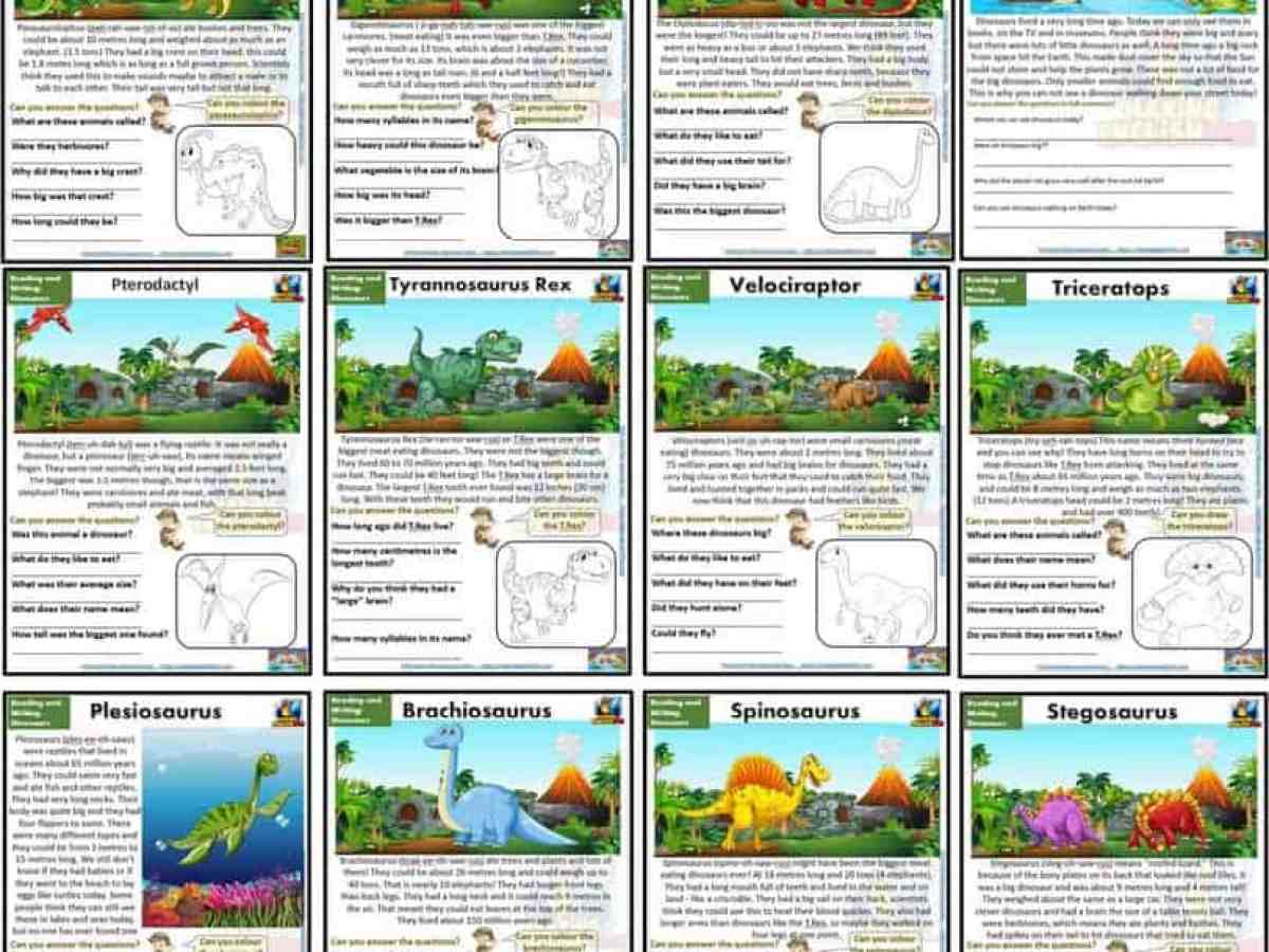Dinosaur Reading comprehension