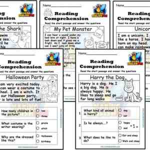 Kindergarten reading Comprehension Cards