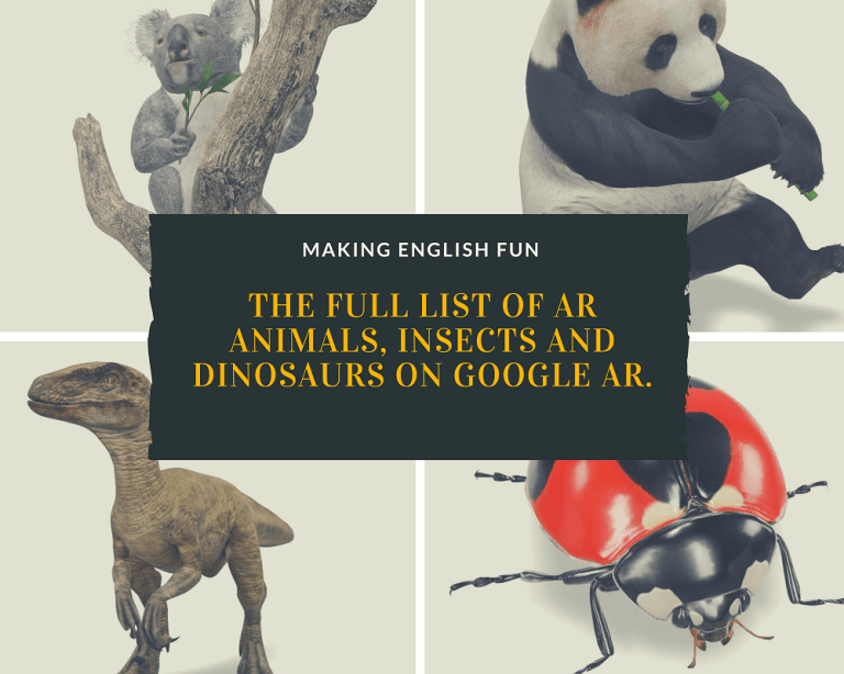 What is the Full List of Ar Animals, Dinosaurs, Insects On Google.