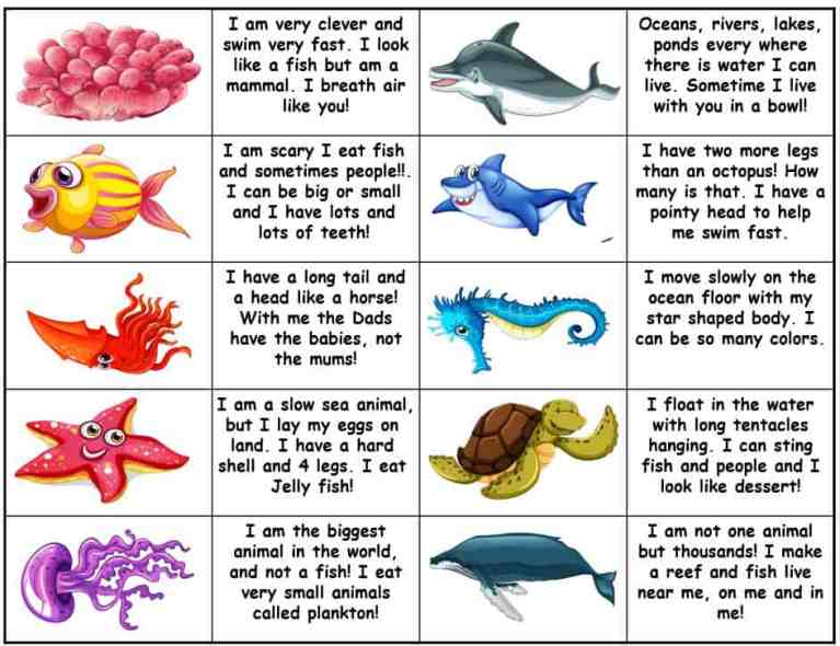 Ocean Animals Dominoes Reading and Crafts- PowerPoint editable