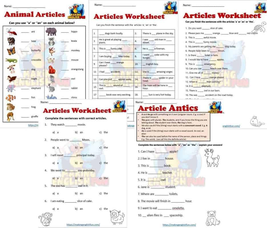 articles-worksheets-a-an-and-the-making-english-fun