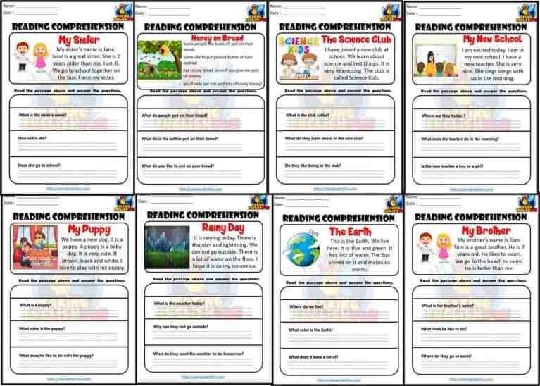 Kindergarten Reading Worksheets – Set 1