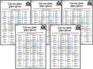 Sightwords Spelling Worksheets