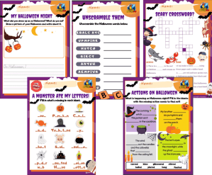 Halloween grade 1 Worksheets