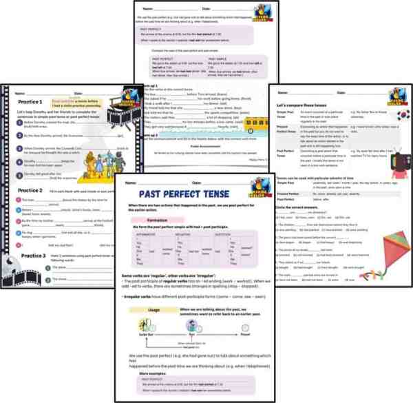Past Perfect tense Worksheets