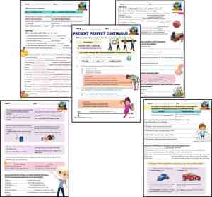 present perfect continuous Worksheets
