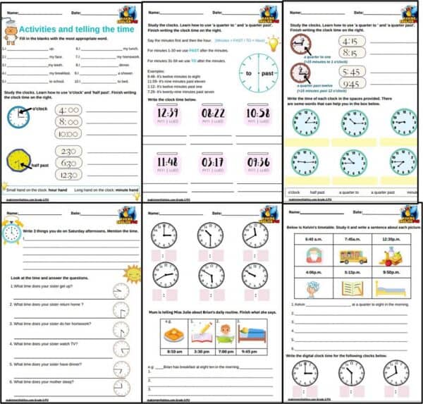time worksheetsMaking English Fun
