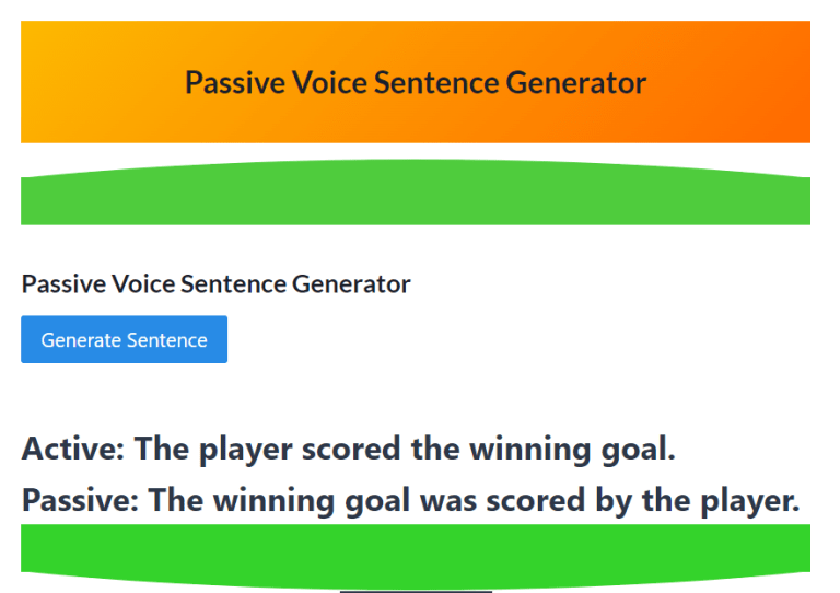 Passive Voice Sentence Generator