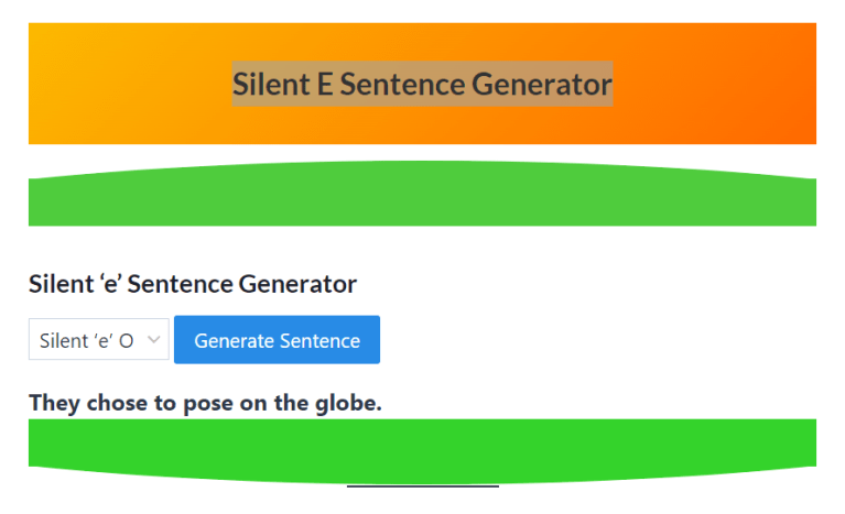 Silent E Sentence Generator