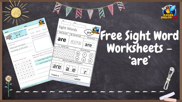 Free Sight Word Worksheets – ‘are’