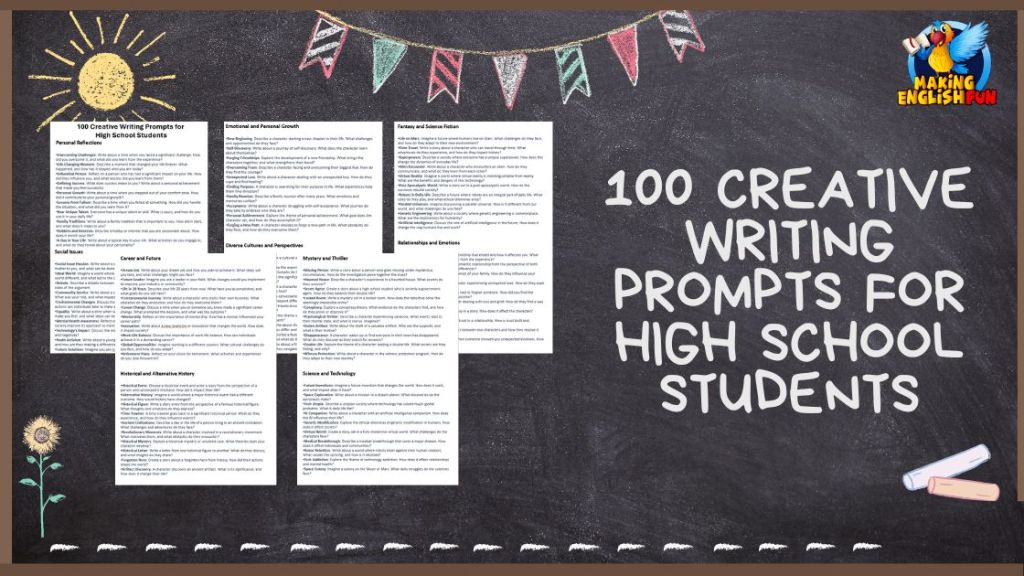 100 creative writing prompts for high school students