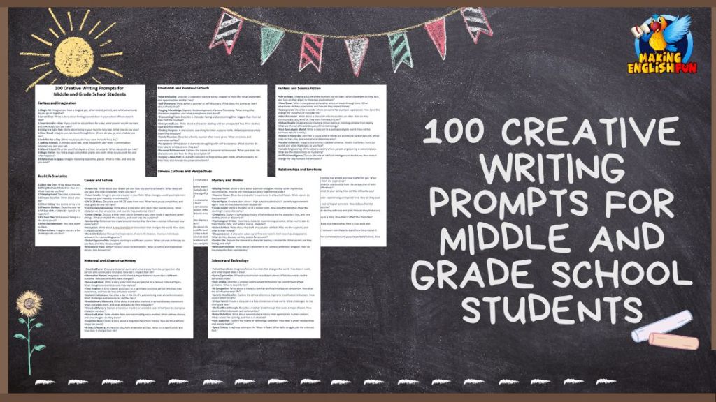 100 Creative Writing Prompts for Middle and Grade School Students