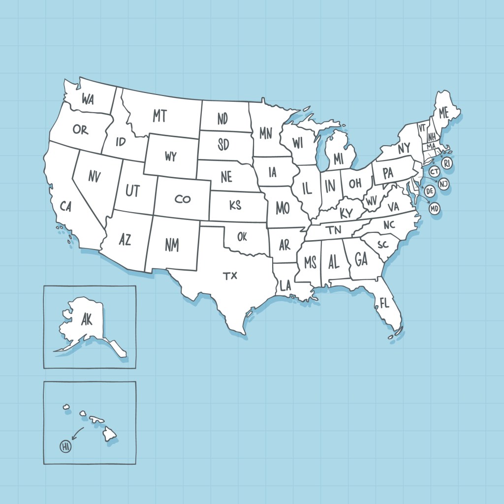 All USA States map